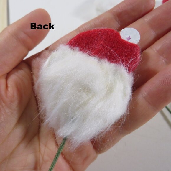 Santa Heads made of Wood on green floral covered wire CRAFT PROJECT - Picture 6 of 8